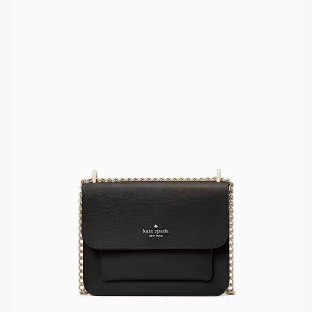 NWT Kate Spade Remi Flap Chain Crossbody Box Bag in Black